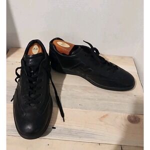 Hogan Black Leather sneaker shoe man Size US 10 EU 8.5 Casual Work Preppy City